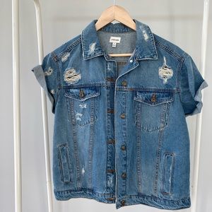 Denim short sleeve jacket